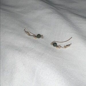 Elegant Gold and Green Earrings